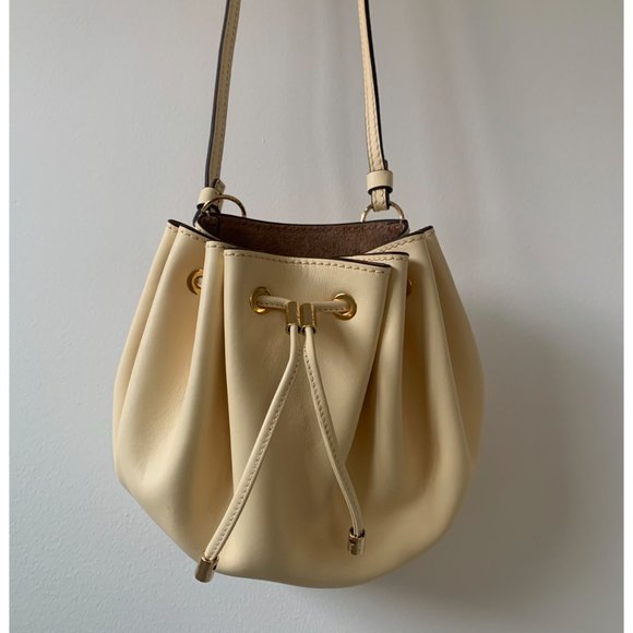 Ulla Johnson Paloma Ruched Leather Essential Pouch Transparent Yellow - Picture 4 of 5